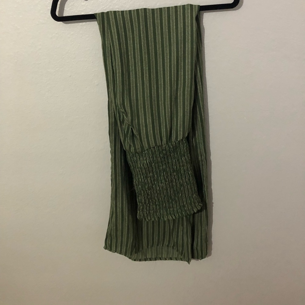 Green strapless romper